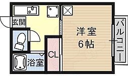 京都地下鉄東西線 東野駅 徒歩15分の賃貸アパート 2階1Kの間取り