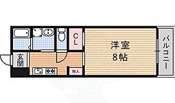 京都地下鉄東西線 小野駅 徒歩3分の賃貸マンション 2階1Kの間取り