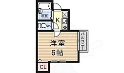 京都地下鉄東西線 椥辻駅 徒歩14分の賃貸アパート 2階1Kの間取り