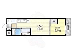 京都地下鉄東西線 椥辻駅 徒歩9分の賃貸アパート 1階1LDKの間取り