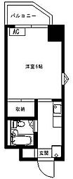 コミュニオン佼徳 1Kの間取図画像