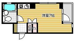 弥生コーポシエスタ 1階ワンルームの間取り
