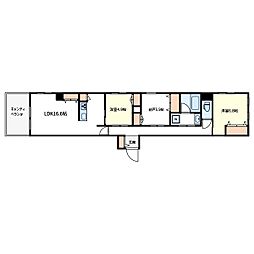 レガリア 4階2SLDKの間取り
