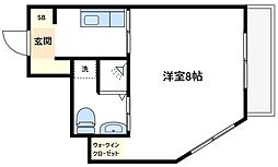 谷田貝ビル 1Kの間取図画像