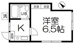 ソネット2172 1階1Kの間取り