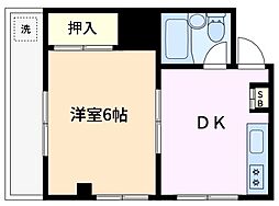 JR山手線 田端駅 徒歩6分の賃貸マンション 3階1Kの間取り