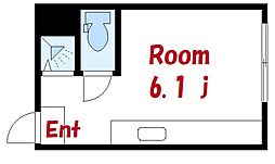 はなれ 1階ワンルームの間取り