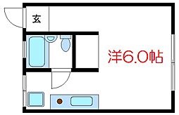 早川ビル 3階ワンルームの間取り