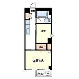 第一三京ビル 2Kの間取図画像