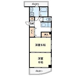 大藤ビル 2Kの間取図画像