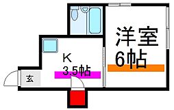 ハイネス・R.S. 1Kの間取図画像