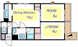 スターハイツ 2LDKの間取図画像