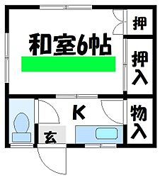 木間ビル 1Kの間取図画像