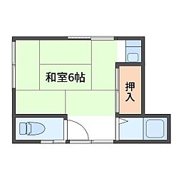 東山荘 ワンルームの間取図画像