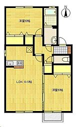 クオーレN 2LDKの間取図画像