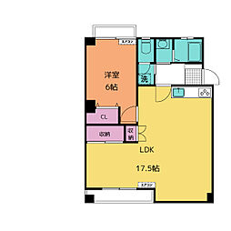 八丁畷マンション 3階1LDKの間取り