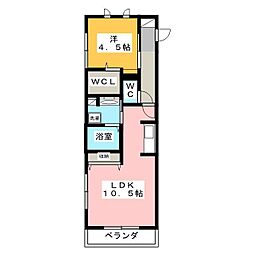 ヴィヴァーチェ川崎 1LDKの間取図画像