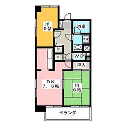 フレスコ川崎 2DKの間取図画像