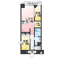 Alivis川崎 2SLDKの間取図画像