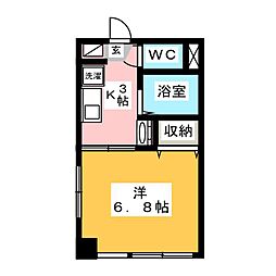 ステラ東門前 1Kの間取図画像