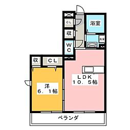 グランドソレイユ 1LDKの間取図画像