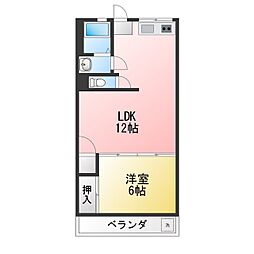 安田ビル 1LDKの間取図画像