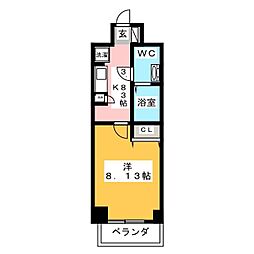 カッシア川崎レジデンス 1Kの間取図画像