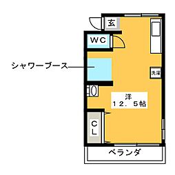 A・LO・HA　Legacy 2階ワンルームの間取り