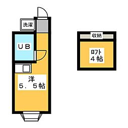 グラスメイ ワンルームの間取図画像