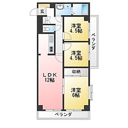 ラ・プリメーラ 3LDKの間取図画像