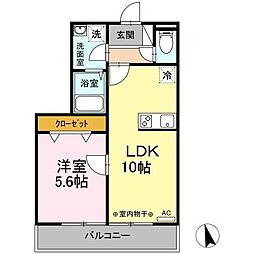 パインズガーデン 1LDKの間取図画像