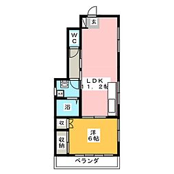 エムハイツ 1LDKの間取図画像