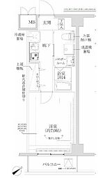 RELUXIA武蔵中原II 1Kの間取図画像