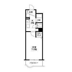 ブリランテ 1Kの間取図画像