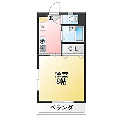 ロディオ・ドライブ 1Kの間取図画像