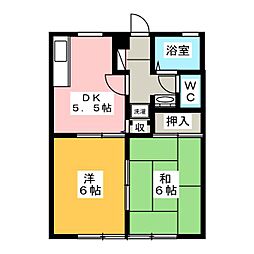 シャンボール青葉2 2DKの間取図画像