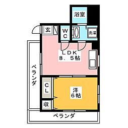 いし井ビル 1LDKの間取図画像