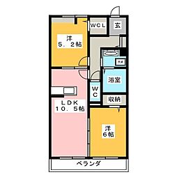 プラムスクエア 2LDKの間取図画像