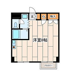 カメリアハイム ワンルームの間取図画像