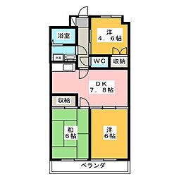 小島マンション 3DKの間取図画像