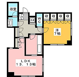 ヒルズ青葉台 1LDKの間取図画像