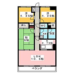 ビラ玉川学園台 3LDKの間取図画像