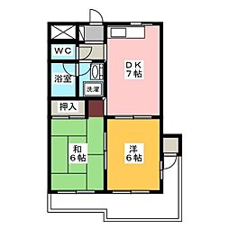 プレステージ 2DKの間取図画像