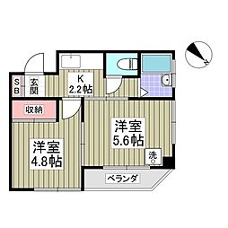 メゾンアニースティー 2Kの間取図画像