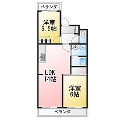 パストラール桜台 2LDKの間取図画像