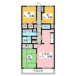 エスポワール松風台3番館 3LDKの間取図画像