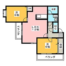 ヴィラコート青葉台 2LDKの間取図画像