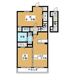 日吉グリーンヒルズ2 2LDKの間取図画像