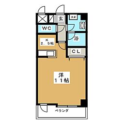 ビューマーク大倉山 ワンルームの間取図画像