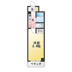 パインクレスト日吉 1Kの間取図画像